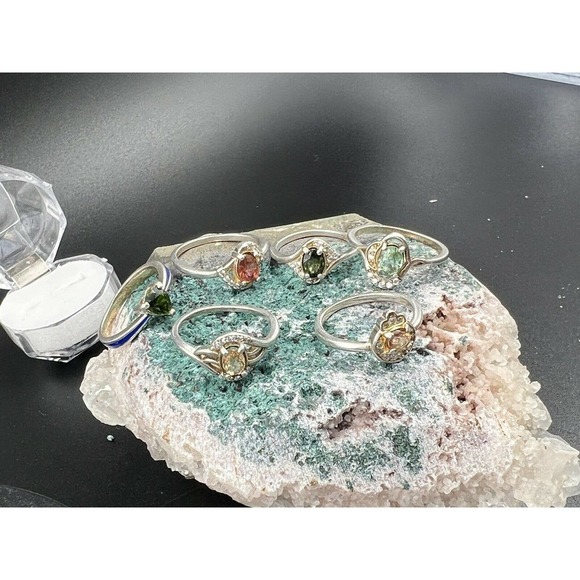6x Tourmaline Natural Gemstone Rings You Will Get Six Ring Bulk Sell #JWY1 - Picture 5 of 12